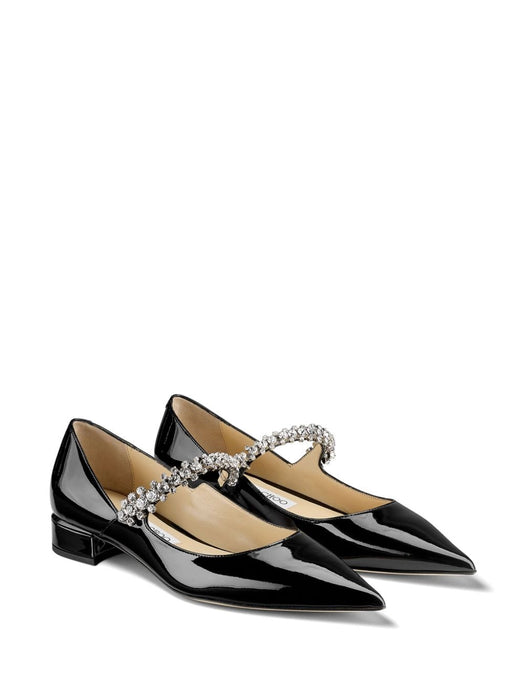 JIMMY CHOO BING PUMP FLATPATBLACK