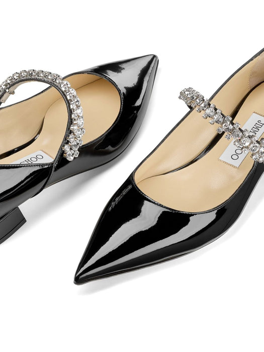 JIMMY CHOO BING PUMP FLATPATBLACK