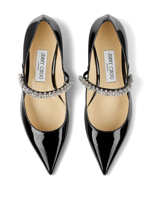 JIMMY CHOO BING PUMP FLATPATBLACK