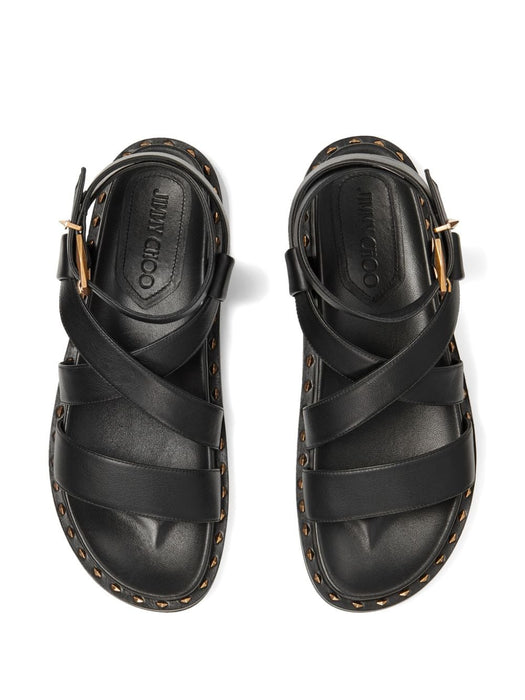 JIMMY CHOO BLAISE FLATCIEBLACK GOLD